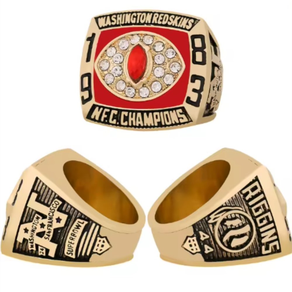 Washington Redskins Championship Ring 1983 Fan Edition Super Bowl‎ Gold Riggins